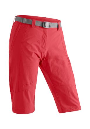 Maier Sports Caprihose MAIER SPORTS Kluane, Damen, Gr. 40, Normalgr&ouml;ssen, rot (hellrot), 90% Polyamid, 10% Elasthan, Hosen Caprihose, Damen Shorts, kurze Wanderhos