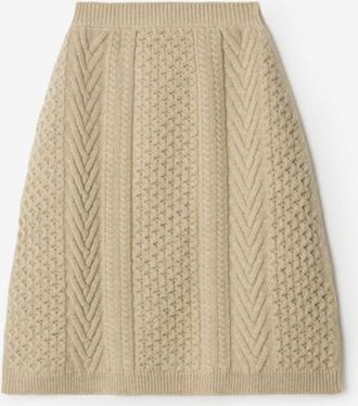 Burberry EKD Aran Knit Wool Skirt, Size: XS