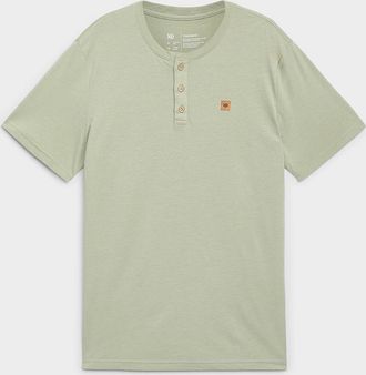 tentree Mens Cork emblem Henley T-shirt