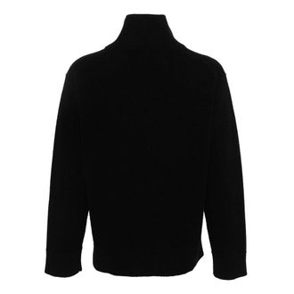 Laneus Fishermans Knit Wool-Angora Sweater - Black