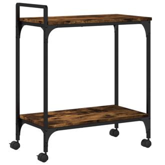vidaXL Vidaxl - Carrito Cocina Madera Ingenier&iacute;a Roble Ahumado 60,5x31x72,5 Cm