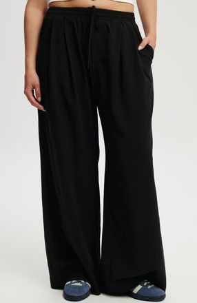 Cotton On Womens Luis Pull On Suiting Pant in Black Pinstripe at Nordstrom, Size 8