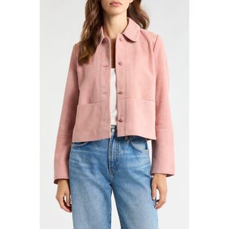 Caslon Suede Jacket in Pink at Nordstrom Rack, Size Xx-Large