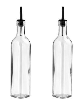 10 Strawberry Street Set Of 2 Glass Oil & Vinegar Cruet Bottles