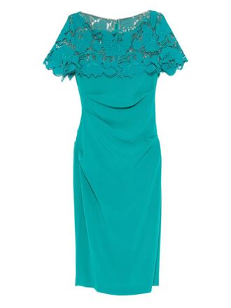 Talbot Runhof lace-panel dress - women - Triacetate/Polyester - 36 - Blue