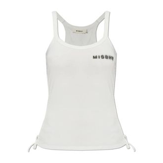 Misbhv Sleeveless Tops, female, White, Size: XL Logo Top