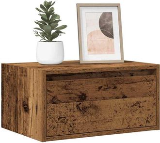 vidaXL Comodino a Parete con Luci led Legno Antico - Vidaxl