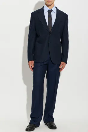 Etro Tailored Shirt With Embroidered Logo, Mens, Blue
