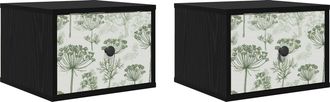 vidaXL Mesita De Noche De Pared Gotha 2 Uds. Roble Negro Vidaxl