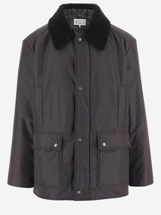Maison Margiela Giubbotto Maison Margiela In Nylon Con Collo In Shearling