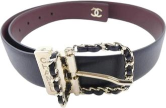 Chanel Pre-owned Belts, female, Black, Size: ONE SIZE Pre-owned Vintage Fabric Belt