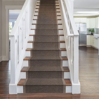 Runrug Stair Runner Carpet - Durable, Non-Slip, 7mm - Aztec in Light Brown | Size: 80 cm x 630 cm
