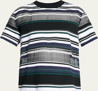 sacai Striped Jersey Short-Sleeve T-Shirt