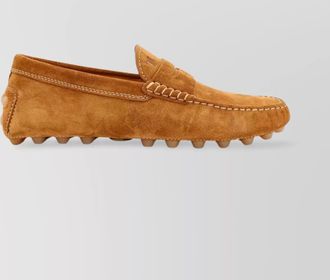 Tod's suede loafer with moccasin style stitching
