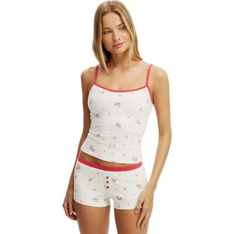 Cotton On Womens Dreamy Soft Longline Cami in Claire Cherry Floral Coconut at Nordstrom, Size Xx-Small
