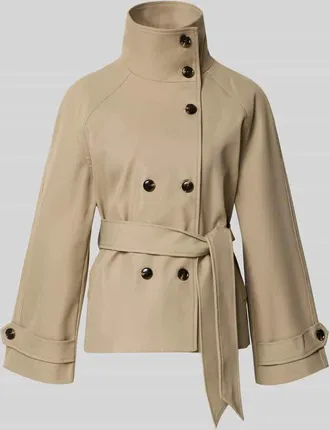Neo Noir Neo Noir Trench Jacke mit Bindeg&uuml;rtel Modell Munet in Beige, Gr&ouml;&szlig;e 40