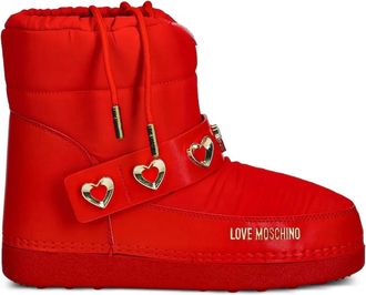 Love Moschino heart-detail boots - women - Fabric/Synthetic Rubber/Fabric - 42 - Red