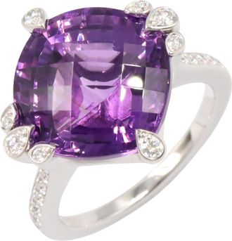 Cartier Silver Clear Purple White Gold (18K) Band Ring (Pre-Owned)