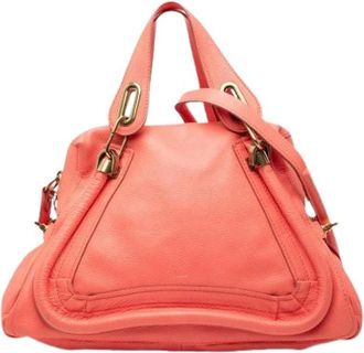 Chlo&eacute; Pre-owned Paraty Satchel - Dames - Vintage Handtas - Oranje - ONE Size - Leer - Vintage