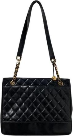 Chanel Pre-owned Shoulder Bags, female, Black, Size: ONE SIZE Pre-owned Matelasse Lambskin Shoulder Tote Bag