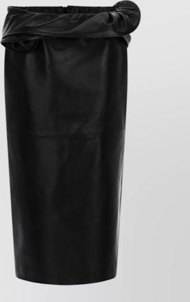 Magda Butrym high waist midi skirt leather texture
