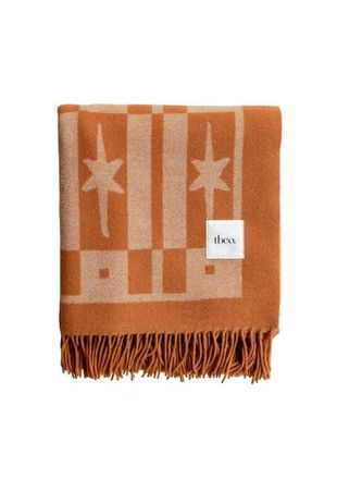 TBCo Lambswool Jaquard Throw Blanket in Almond Celestial Tile at Nordstrom, Size Large