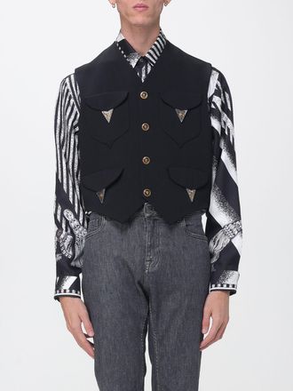 Versace Gilet sartoriale in lana vergine con scollo a V e bottoni metallici