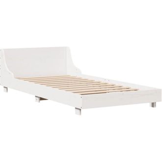 vidaXL Estructura De Cama Sin Colch&oacute;n Madera Maciza Blanca 90x190 Cm Vidaxl