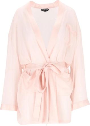 Tom Ford Zijden Satijnen Kamerjas - Dames - Badjassen - Roze - XS - Satijn - Nachtkleding