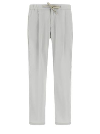 Herno Classic Cut Grey Stretch Nylon Trousers With Elastic Waistband
