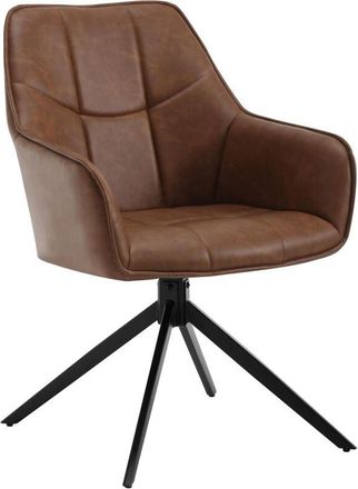 Woltu Juego De 1 Sillas De Comedor Con Patas De Metal. Respaldo Y Asiento Giratorio. En Pu Vintage Marrone Claro - Woltu