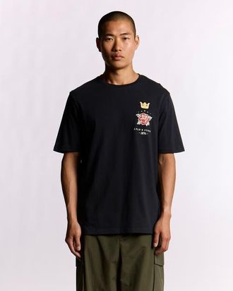 Lyle & Scott Rose And Crown Graphic T-shirt in Dark Navy at Nordstrom, Size Xx-Large