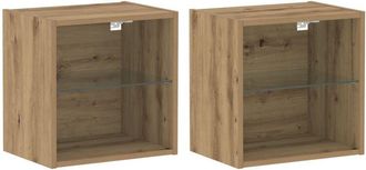 vidaXL Vidaxl - Estante flotante con estante 2 pcs Marrón 40 x 28.5 x 40 cm