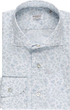 Borriello White Floral Print Cotton Casual Shirt