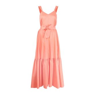 Forte_Forte Rode Maxi Jurk Casual Stijl - Dames - Maxi kleedjes - Rood - S - Katoen - Kleedjes