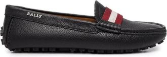 Bally Gegrainde Mocassins Loafers in Zwart Leer - Dames - Loafers - Zwart - 36 EU - Leer - Schoenen
