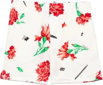 Moschino Floral Print Elastic Waistband Shorts