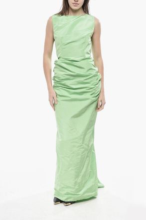 Super Blond Silk Mermaid Dress with Deep Back Neckline Super Blond