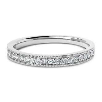 House of Brilliance 14K Gold 1/4 Cttw Round Diamond Milgrain Wedding Band in White at Nordstrom, Size 5.5