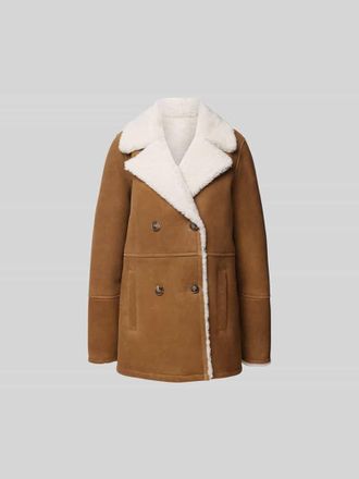 Yves Salomon Mantel aus echtem Leder in Camel, Gr&ouml;&szlig;e S/M