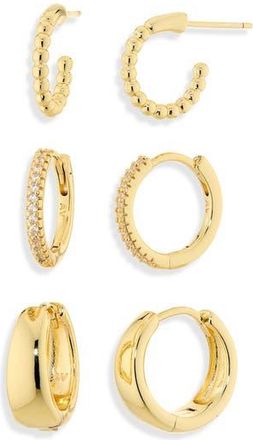 Argento Vivo Set of 3 Huggie Hoop Earrings in Gold at Nordstrom Rack