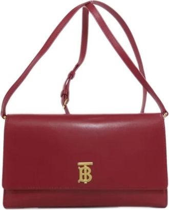 Burberry Pre-owned Shoulder Bags, female, Red, Size: ONE SIZE Pre-owned Leather crossbody-bags