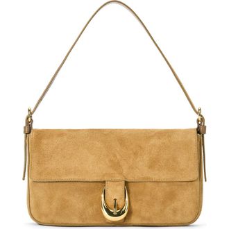 Staud Harlow Suede Shoulder Bag in Hazel at Nordstrom