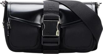Prada Pre-owned Cross Body Bags, female, Black, Size: ONE SIZE Pre-owned Re-Nylon & Spazzolato Pocket Crossbody