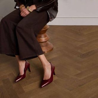 Manfield leren pumps donkerrood