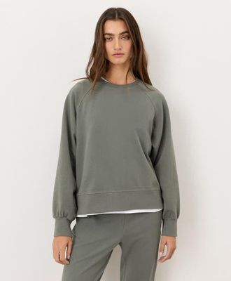 Pact CloudKnit Raglan Crew in Castor Green at Nordstrom, Size Xx-Large