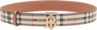 Burberry Accessoires, Dames, Beige, S, Katoen, Check TB Riem