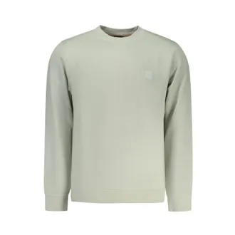 HUGO BOSS Hugo, Sweatshirts, male, Green, Size: 2XL Hugo Boss Verde Cotton Mens Sweatshirt