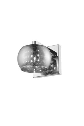 Netlighting Deni 1 Light Chrome Wall Light in Grey