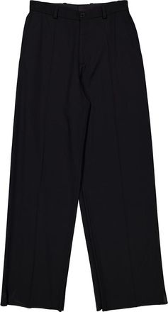 Balenciaga Mens Double Front Ironed Pleats Twill Wide-Leg Pant, Size X-Small